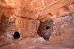 Room carved into the rock, Petra Khubta, Jordan.