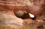Shapes and natural colors of the rock inside the cliff, Petra Khubta, Jordan.