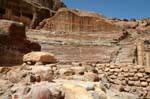 Remains of the theater damaged by an earthquake in 363, Petra Khubta, Jordan.