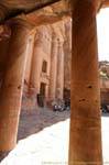 Along the side of the forehead courtyard Urn Tomb, Petra Khubta, Jordan.