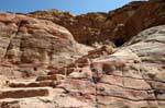 Stone steps leading to the landmark, Petra Khubta, Jordan.