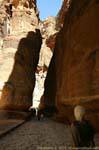 Part of the narrow Siq just before reaching the Khazneh, Petra, Jordan.