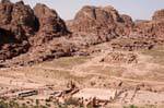 Panorama of the temples of Petra Lower City, Jordan.