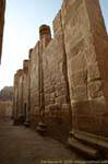Between the walls and columns of the temple, Petra Lower City, Jordan.