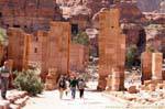 The monumental arch on the Cardo Maximus, Petra Lower City, Jordan.