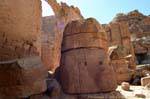 Before the temple of Dushares, Qasr al Bint, Petra Lower City, Jordan.