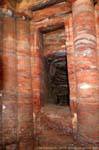 Colored columns of the Room of Triclinium, Wadi Al-Farasa, Petra, Jordan.