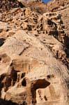 Vertiginous staircase, carved in stone, leading to a group of tombs, Jebel al-Madhbah, Petra, Jordan.