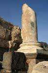Marble of a truncated column, Ancient Gadara, Umm Qais, Jordan.