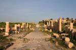 The east-west street paved with basalt, Gadara, Umm Qays, Jordan.