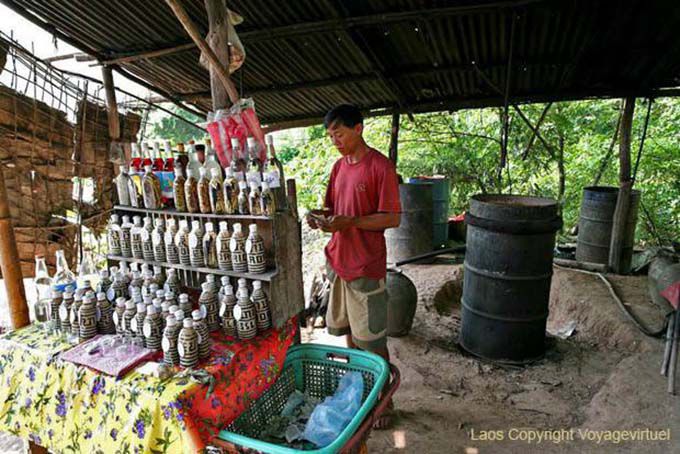 Rice wine, Ban Xanhai, Lao