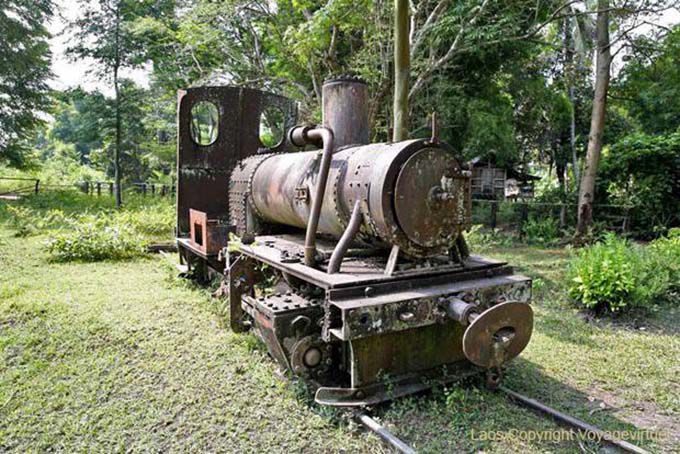 Steam Locomotive colonial train Khone Island, Lao