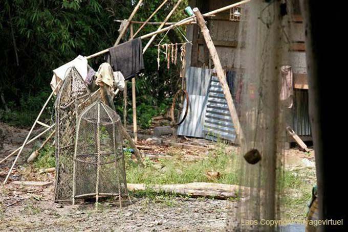 Traps for fishing in the Mekong Khone Island, Lao
