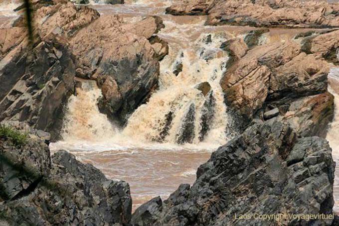 In the rocks, waterfall Somphamit Tai Li Phi, Lao