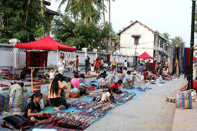 Morning market in Luang Prabang, Lao
