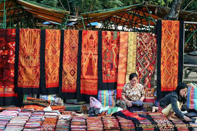 Typical market of Luang Prabang, Lao