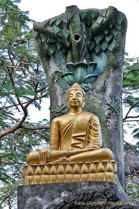 Representation of seated Buddha, Mount Phousi, Luang Prabang, Lao