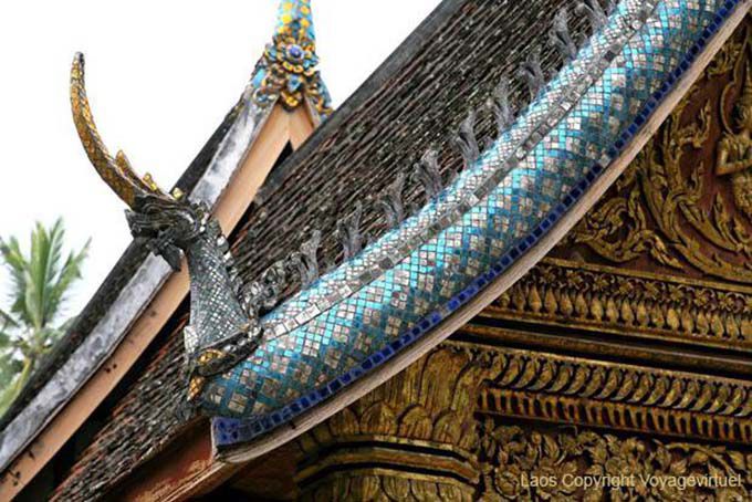 Detail of the renovated roof, Wat Long Khoun, Luang Prabang, Lao