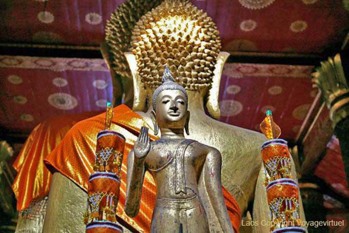 Behind the Great Buddha, Wat Mai, Luang Prabang, Lao
