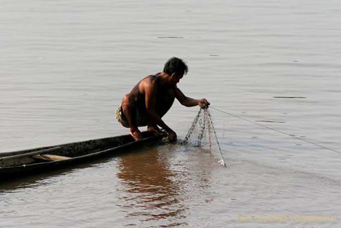 Fishing net, Mekong, South Laos, Lao