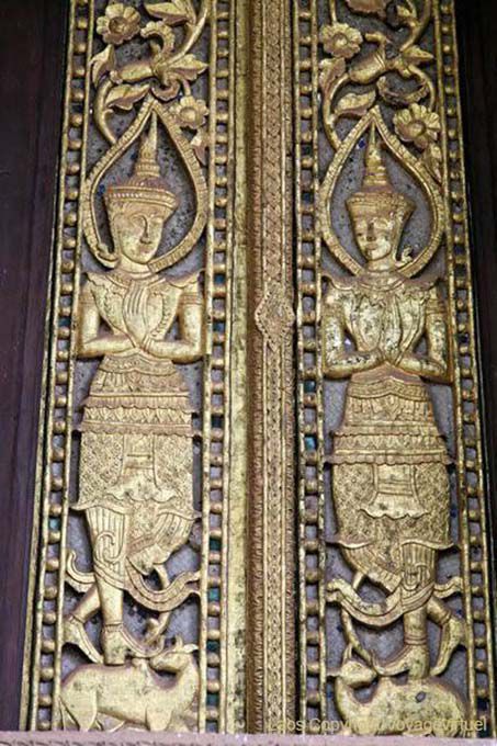 Inlaid door Ho Phra Keow Temple, Vientiane, Lao