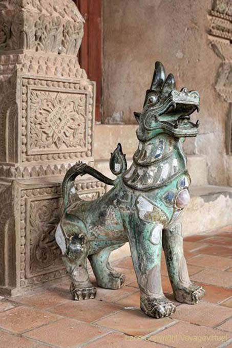 Guardian of the Emerald Buddha Temple, Wat Ho Phra Kaew, Vientiane, Lao