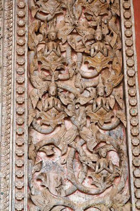 Carving interwoven, Wat Ho Phra Kaew, Vientiane, Lao