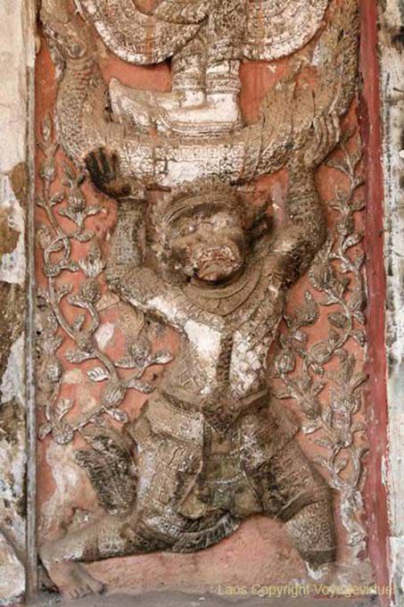 Illustration of the history of Prince Pookkharabat, Wat Si Saket, Vientiane, Lao