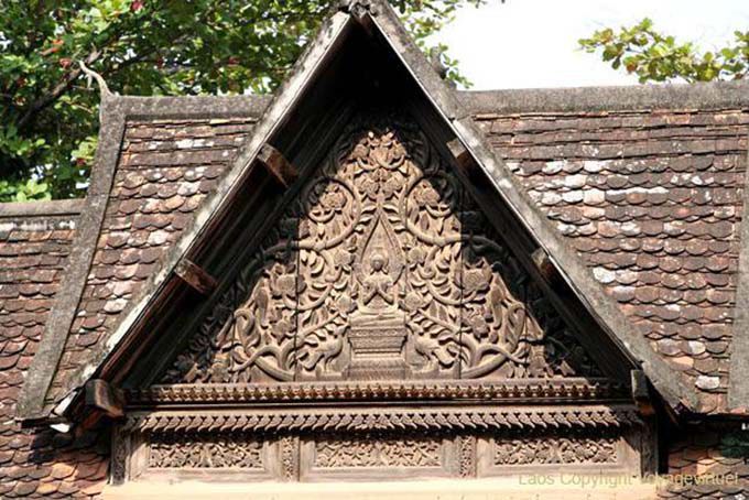 Top of the entrance to the cloister, Wat Sisaket, Vientiane, Lao
