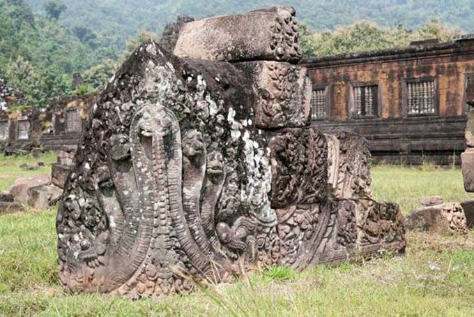 On the side of the Palace of Women, Wat Phou, Lao