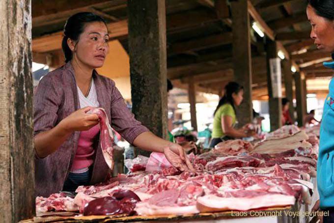 Butcher stall, Xieng Khouang, Lao