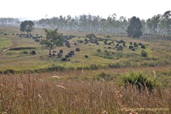 Panorama of the Plain of Jars, Xieng Khouang, Lao