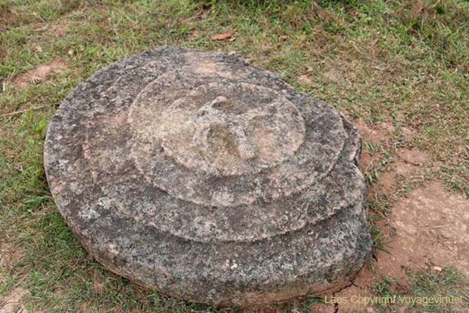 Carving jar lid, Plain of Jars Xieng Khouang, Lao