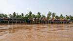 Stilt houses on the banks of the Mekong, Det Island, Lao.
