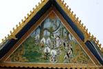 Painted pediment of the temple Wat Khon Tai, Khone Island, Lao.