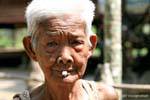 Old woman with a cigarette, Khone Island, Lao.