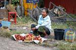 Hibiscus flowers in street market, Khong Island, Lao.