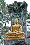 Representation of seated Buddha, Mount Phousi, Luang Prabang, Lao.