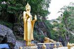 Buddhas standing and sitting, Mount Phousi, Luang Prabang, Lao.