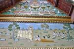 Buddha's life painted on a chapel, Wat Sene Soukharam, Lao.