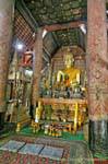 Buddhist altar in the pagoda, Wat Xieng Thong, Lao.