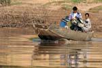 Crossing the river in Pakse, Mekong, South Laos, Lao.