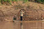 Huge fish trap, Mekong, South Laos, Lao.