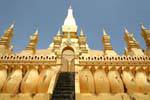 Stairs of the sanctuary, Wat That Luang, Vientiane, Lao.