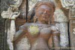 Close-up on goddess, Wat Phou, Lao.