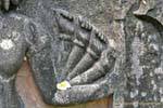 Shiva arm on the trimurti, Wat Phou, Lao.
