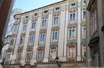 Altstadt, Badgasse, beautiful monumental facade, Linz, Austria.