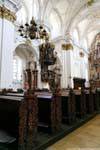 Ignatiuskirche, Alterdom, details of the benches, Linz, Austria.