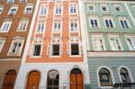 Pfarrgasse, the colors of the facades, Linz, Austria.