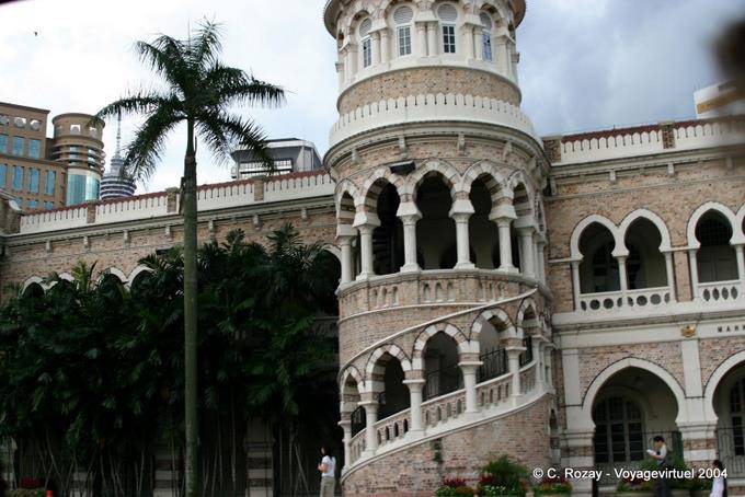 Architecture of a tower of the Sultan Abdul Samad Building, Kuala Lumpur - Malaysia